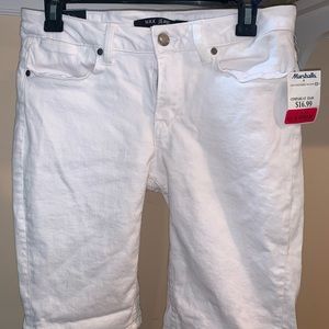 White Max Jeans Bermuda Shorts